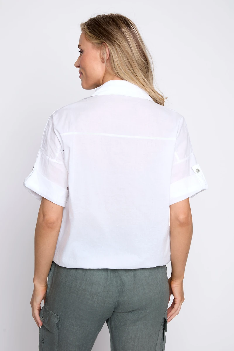 La blouse en coton brodée devant