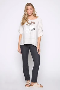 Foil floral print top