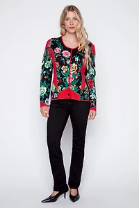 Floral design cardigan