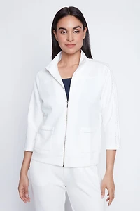 Zip front scuba knit jacket