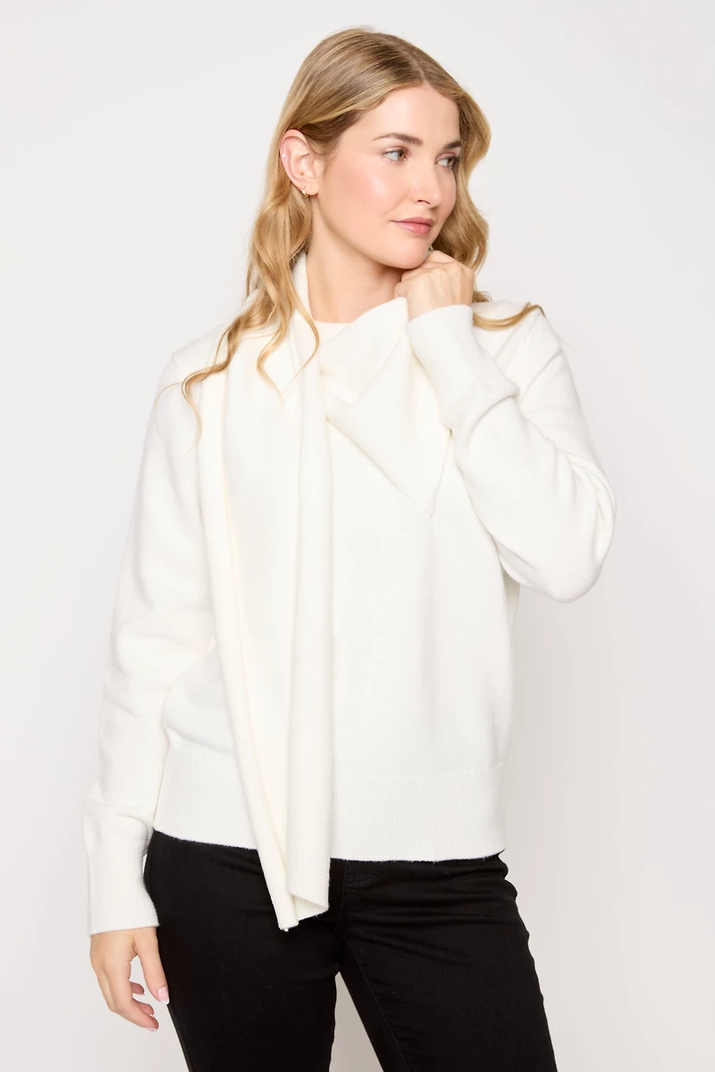 Soft Knit Sweater With Scarf
