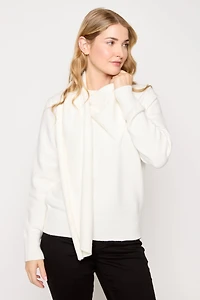 Soft Knit Sweater With Scarf
