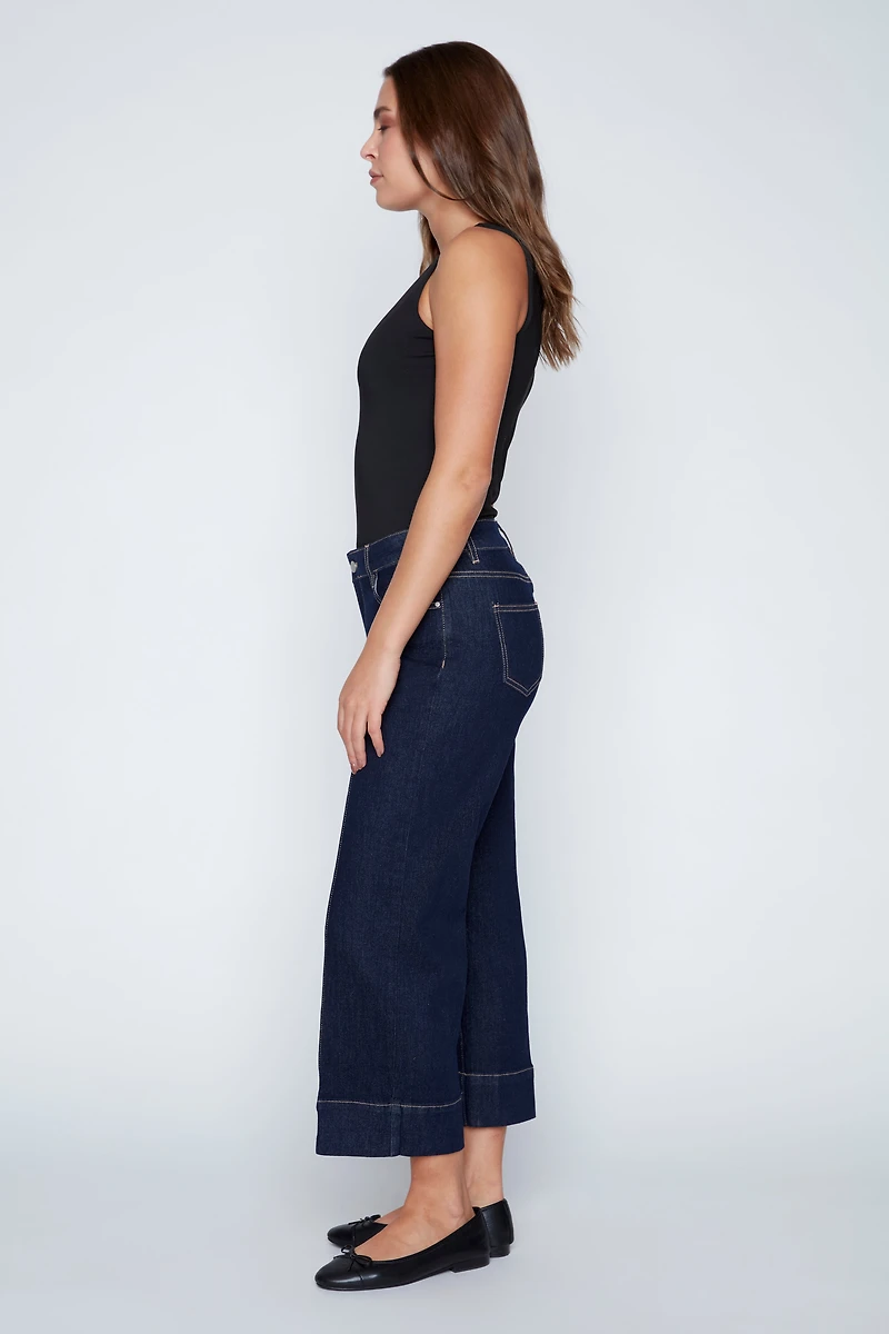 Straight leg crop jean