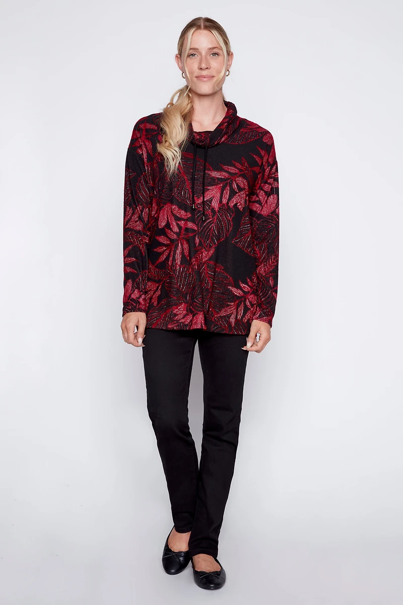 Jacquard floral knit top