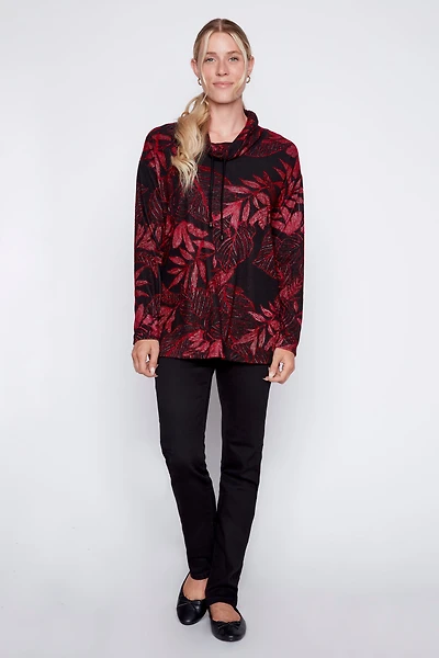 Jacquard floral knit top