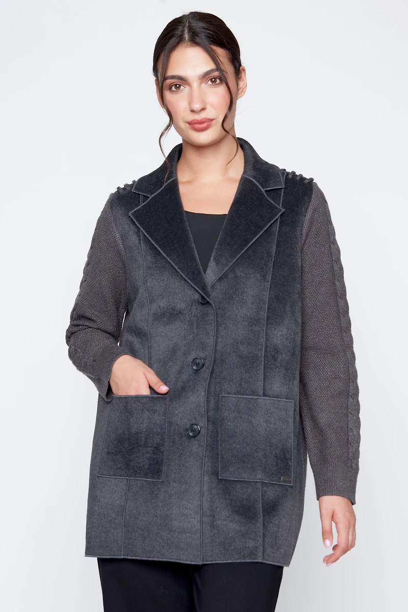 Cable trim coatigan