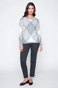 Le pull jacquard à motif losanges