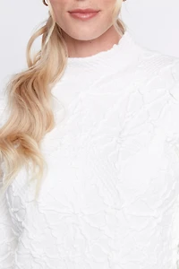 Floral embossed sweater
