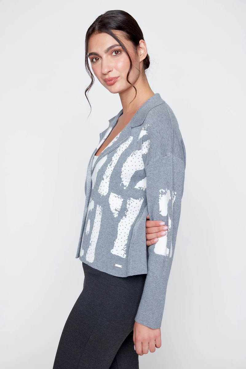 La veste en maille imprimée