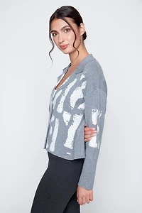 La veste en maille imprimée