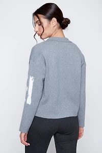 La veste en maille imprimée