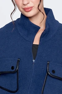 Patch pocket knit jacket