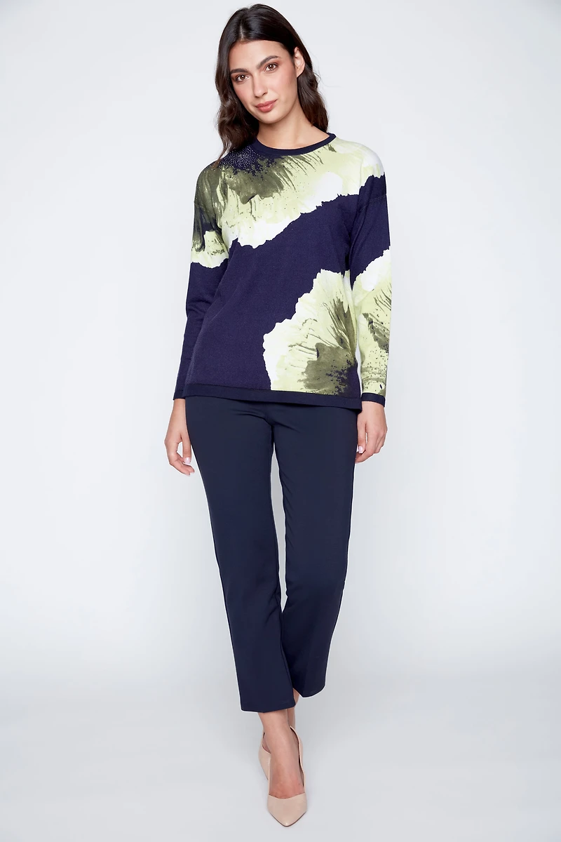 Big floral light weight knit sweater
