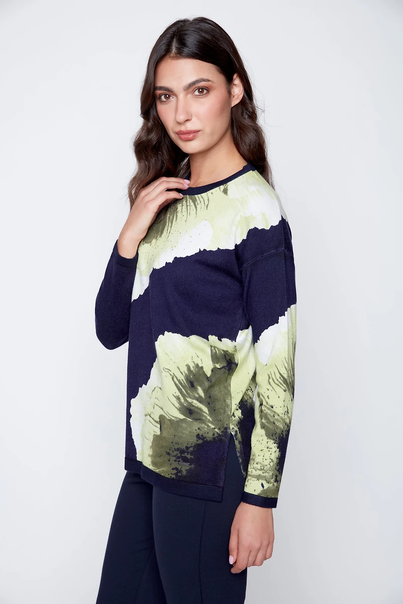Big floral light weight knit sweater