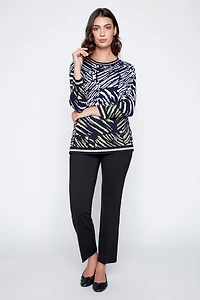 Printed light weight knit sweater