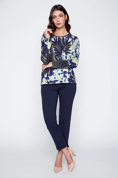 Printed light weight knit sweater