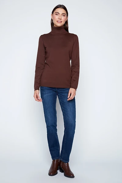 Solid turtleneck sweater