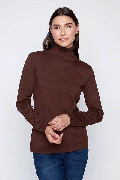 Solid turtleneck sweater