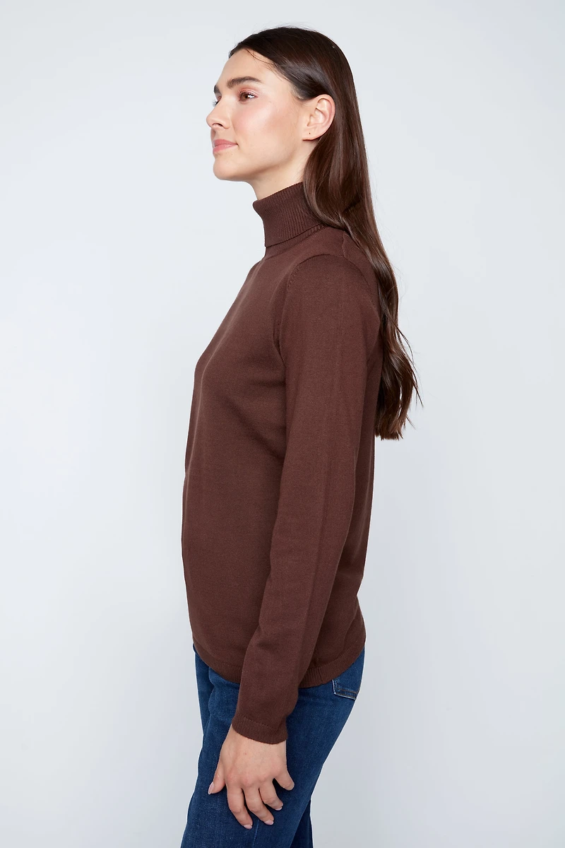 Solid turtleneck sweater