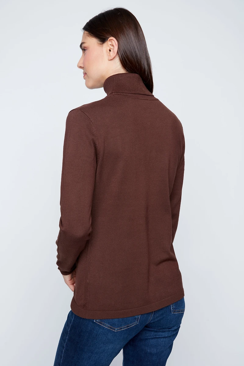 Solid turtleneck sweater