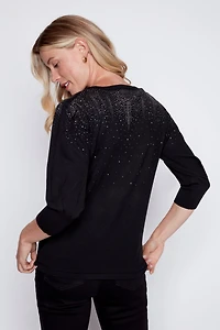 Rhinestone detail sweater