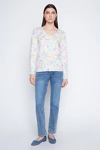 Spring flower design sweater