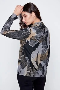 Le haut jacquard imprimé à col bénitier
