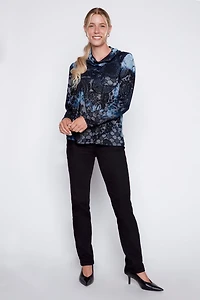 Burnout tie dye jacquard top
