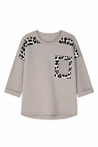 Taupe animal print sweater