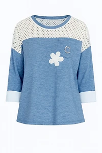 Crochet yoke sweater