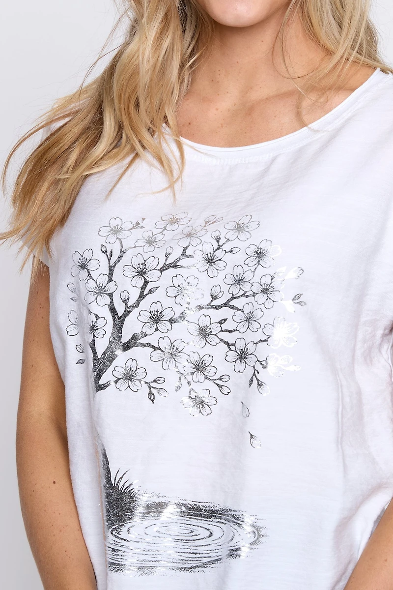 Tree foil print top