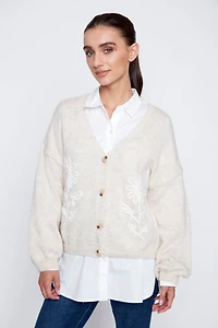 Le cardigan à fleurs en soutache