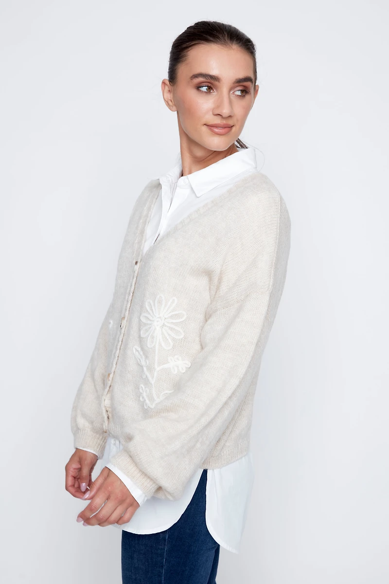 Le cardigan à fleurs en soutache