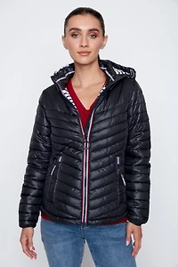 Contrast trim quilt jacket