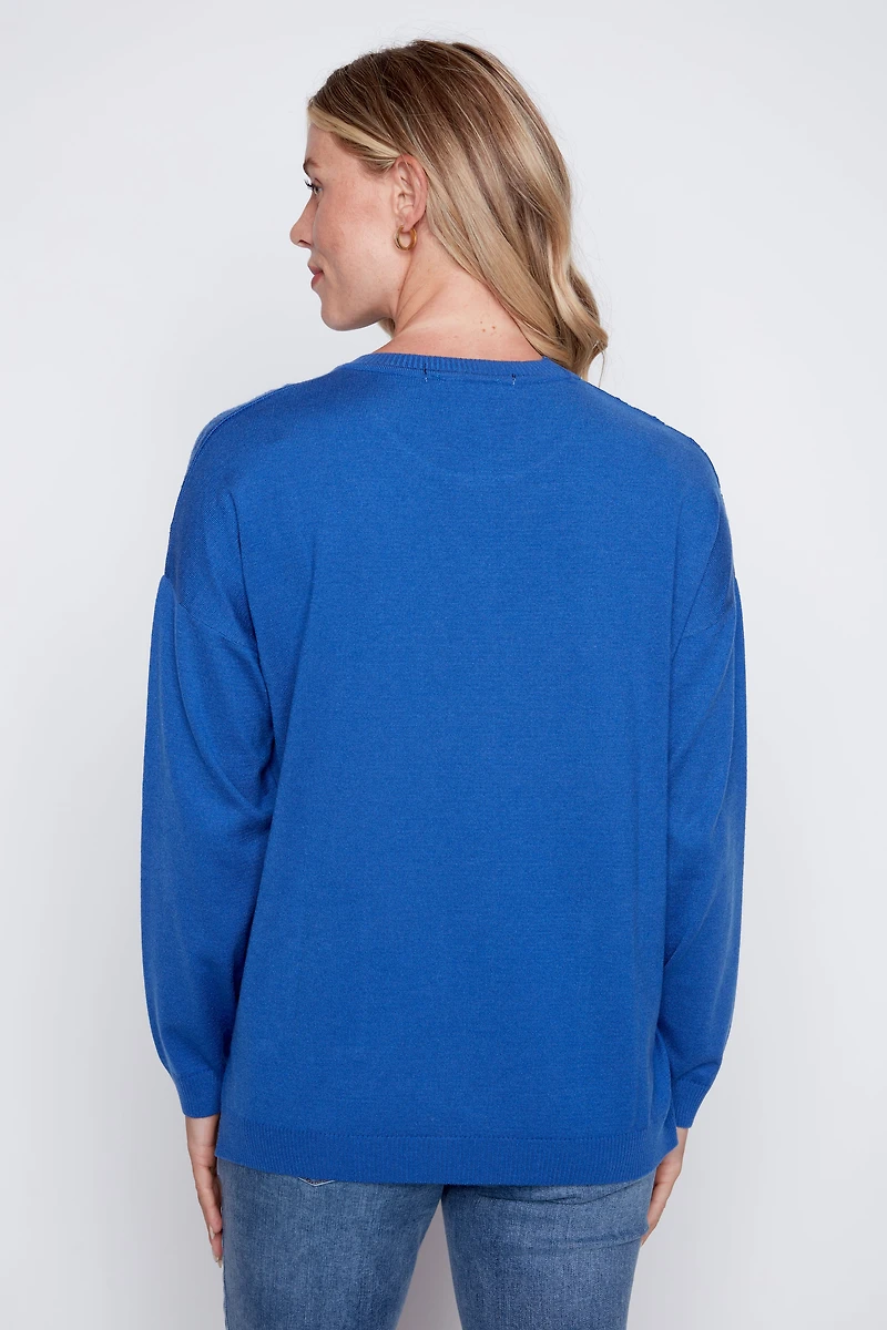 Le pull avec détails au crochet