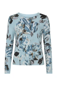 Abstract print sweater with sequin