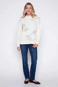Le pull à motif chat