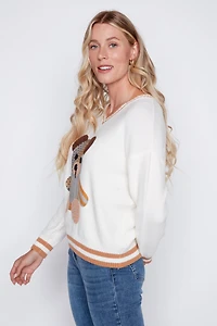 Teddy bear varsity sweater