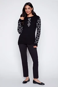 Heart sleeve sweater