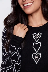 Heart sleeve sweater