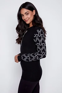 Heart sleeve sweater