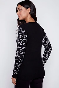 Heart sleeve sweater