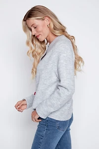 Red hearts button front cardigan