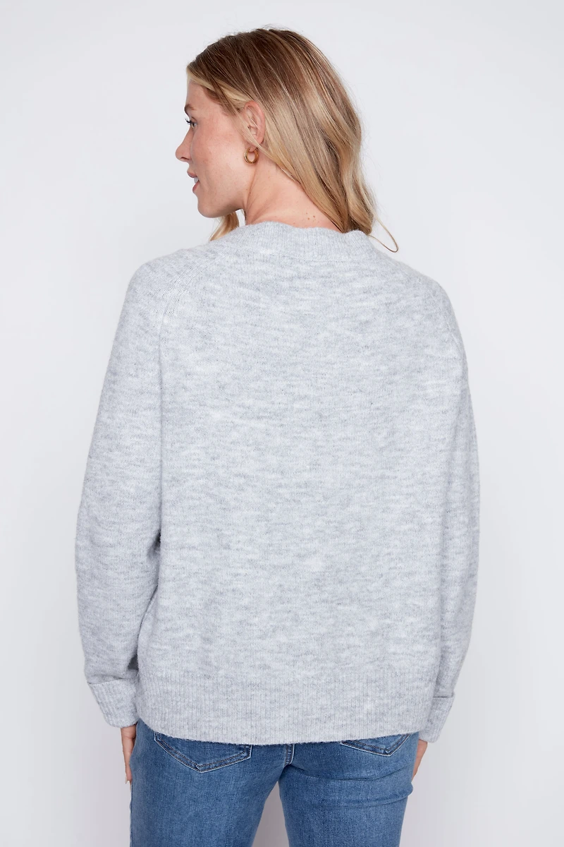 Red hearts button front cardigan