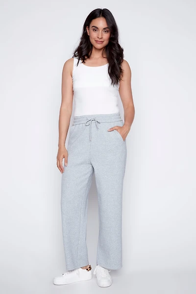 French terry rhinestone detail pant