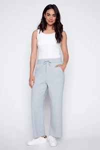 French terry rhinestone detail pant