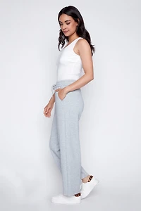 French terry rhinestone detail pant