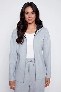 Le sweat à capuche en eponge français avec strass
