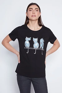 Le t-shirt trio de chats