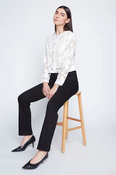 Crochet floral jacket